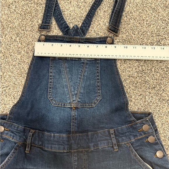 Dark Blue Jean Women's Refuge Overall Ripped Distressed Grunge Punk - Picture 10 of 13